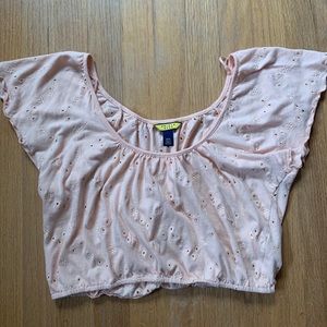 Cropped Pink Flower Patterned Crop Top